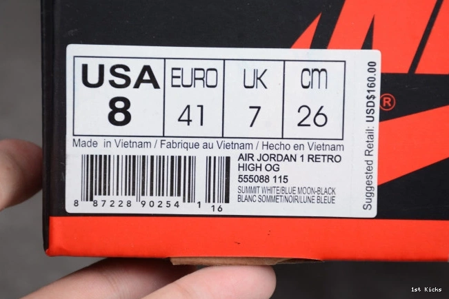 1 Retro Air OG Moon Blue High 555088-115 Jordan 0629